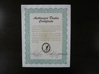 Ted Williams Autograph Signed 8-1/2 x 11 Certificate PSA/DNA Boston Red Sox