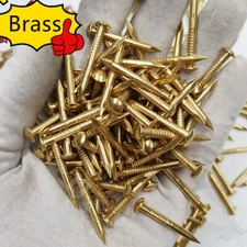 10/100X Pure Copper Brass Small Mini Round Head Nail Tack Dia=1.2-2.8mm L=8-30mm