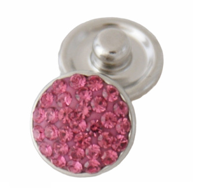 Mini Snap Jewelry Pink Crystal Rhinestone Stud fits 12mm Petite Ginger Charms
