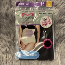 Maidenform Flexees Shapewear Womens Size Medium Black High Waist Brief Seamless