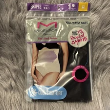 Maidenform Flexees Shapewear Womens Size Medium Black High Waist Brief Seamless