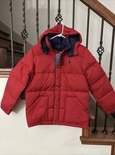 Polo Ralph Lauren Down Puffer Jacket Boys Large 14-16 Red Pony