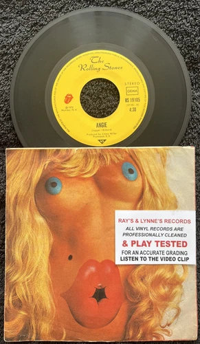 The Rolling Stones – Angie 7'' Vinyl IMPORT 1973 CLEANED/TESTED NM/EX VIDEO CLIP