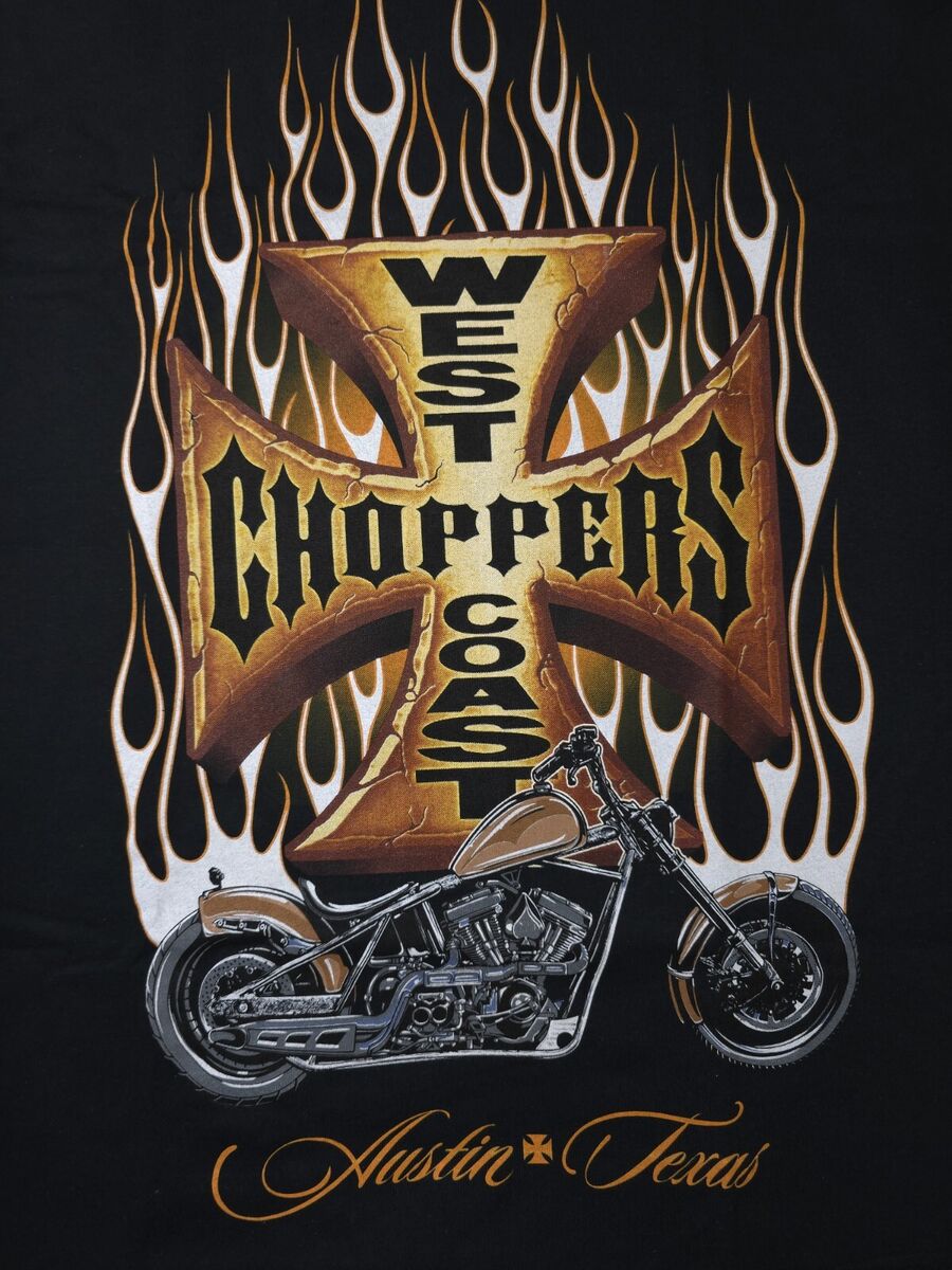 West Coast Choppers Black T-shirt Motorcycle Cross Austin West Coast Choppers Black T-shirt Motorcycle Cross Austin