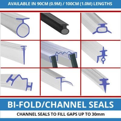 PVC Soft Rubber Shower Seal | Fits Track Channel or Bifold Folding 90 CM /100CM