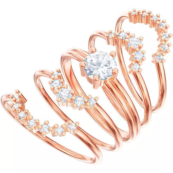Set 5 Rings swarovski Pen lope Cruz Moonsun 5486809 Ring Rose Gold