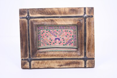 Antique Vtg Hand Stitched Multi Colored Textile
