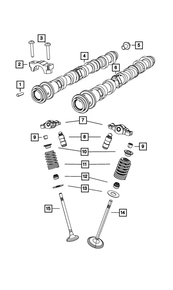 (12)ELEVADORES DE VÁLVULA PENTASTAR JEEP DODGE CHRYSLER 3,6 L FABRICANTE DE EQUIPOS ORIGINALES MOPAR 11-2021 5184332AA Foto 3 de 3