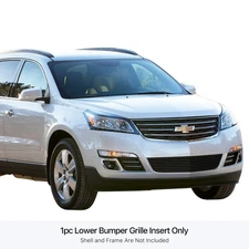 For Chevy Traverse 13-17 APG 1-Pc Black 8x6 mm Horizontal Billet Bumper Grille