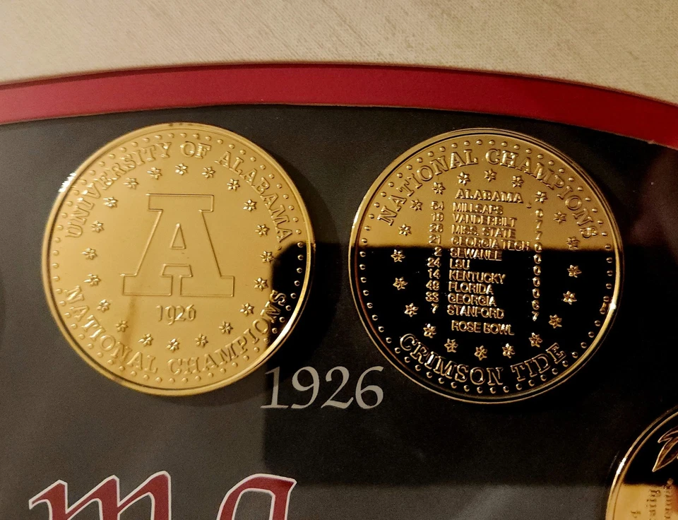 Colección de monedas de campeonato enmarcadas ALABAMA CRIMSON TIDE Foto 4 de 4