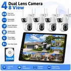 CAMCAMP Wireless Security Camera System Dual Screen 2Lens 10CH NVR Outdoor WIFI