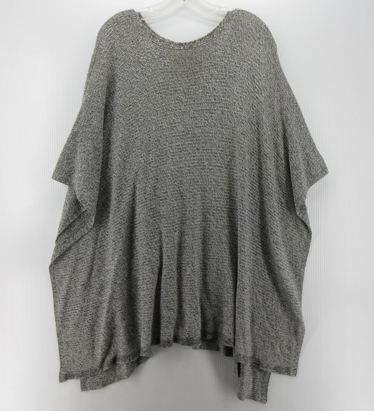 Eileen Fisher Sweater Women Small Medium Gray Poncho Cape Oversized Lyocell USA