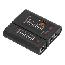 ༝Network Cable Tester LED ABS Accurate Detection LAN Cable Tester Black RJ45