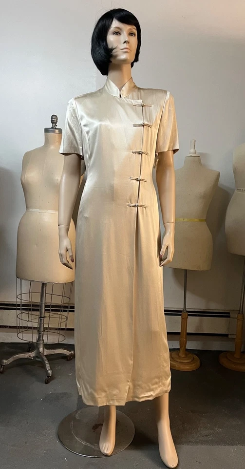 Nuevo con etiquetas Vestido Old Stock J Peterman Silk Charmeuse Suzie Wong Talla 10 Busto 36-7 $248 Foto 4 de 4