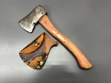 (H1) VINTAGE PLUMB PERMABOND CAMPING CAMP HATCHET W SHEATH - MADE IN USA