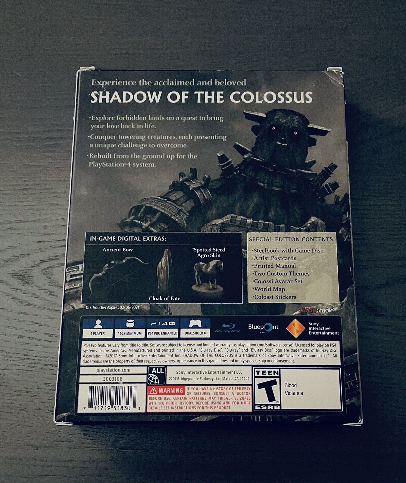 Shadow of The Colossus Special Limited Edition Map Poster Print (NO GAME!)  PS4