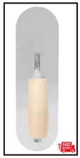 Pool Trowel 12 in. x 3-1/2 in. Plastic Finishing Surfaces Curved Wood Handle