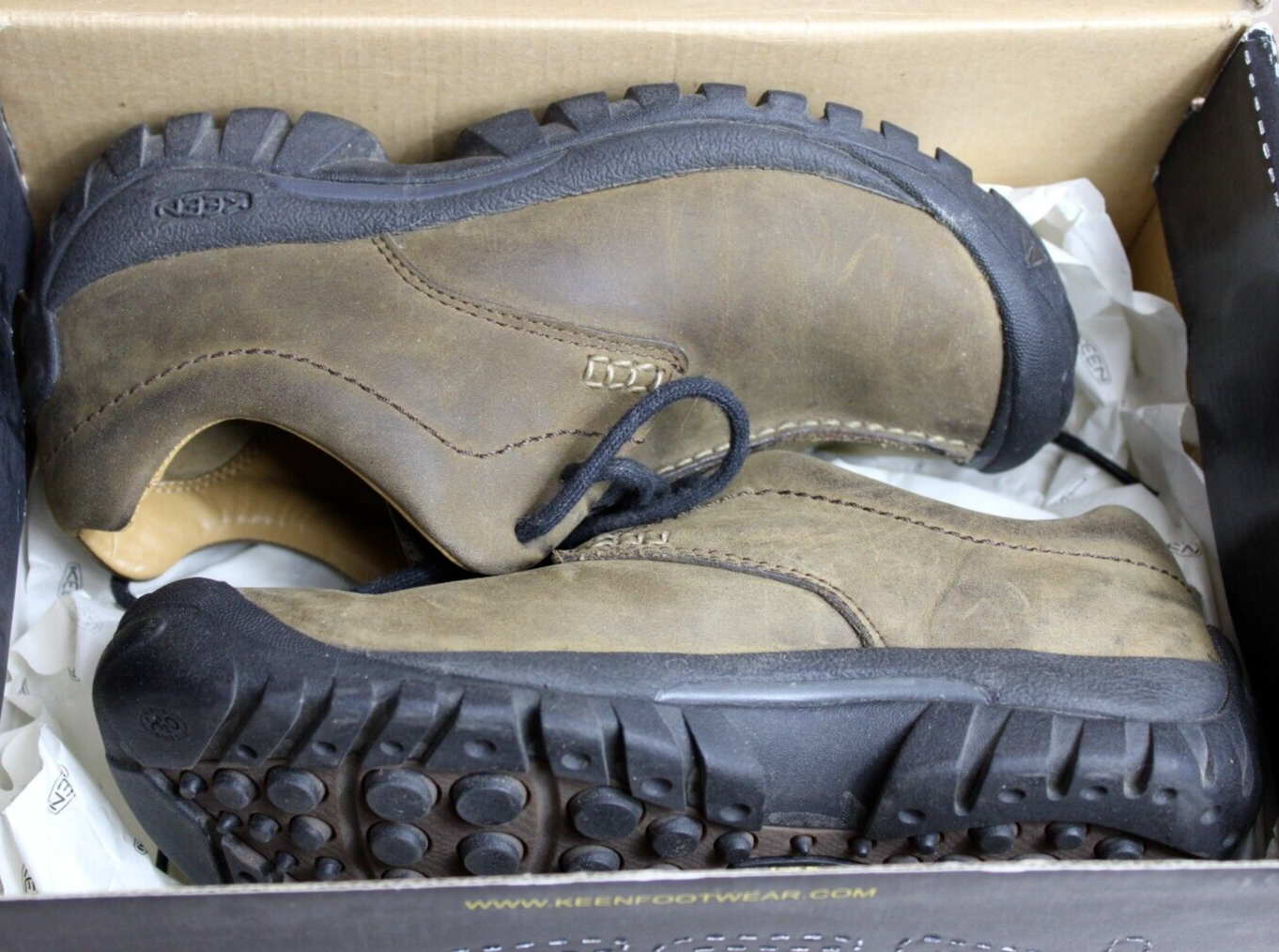 Scarpe KEEN Boston bisonte escursionismo impermeabili pelle marrone punto centrale donna 6