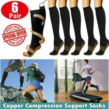 20-30mmHg Copper Compression Socks Graduated Support Mens Womens S-XXL