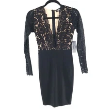 Lulus Swoon-er Dress Womens XS Black Dark Feminine Gypsy Whimsigoth Witchy NWT