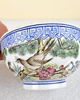 Antique Chinese Eggshell Porcelain Cup Bird & Floral Paint in Decorative Red Box
