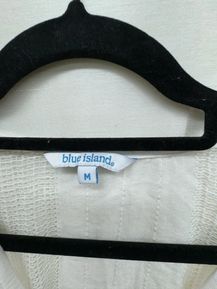 Maxi Vestido Blue Island Beach Rayas Metálico Boho Borlas Encubrimiento Talla M Foto 3 de 4