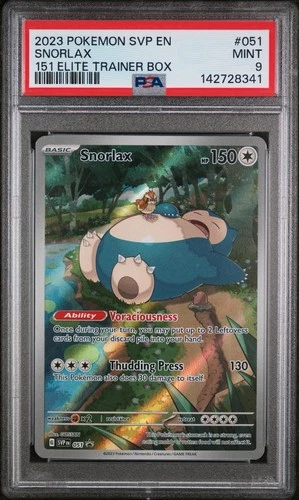 2023 POKEMON SVP EN-SV BLACK STAR PROMO 151 ELITE TRAINER BOX #051 SNORLAX PSA 9