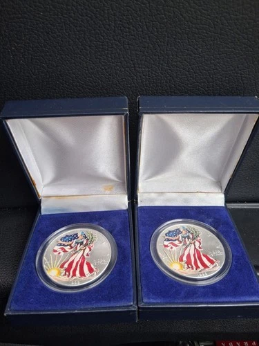 2000 American Eagle Walking Liberty Colorized Fine Silver 1oz .999 Original Box