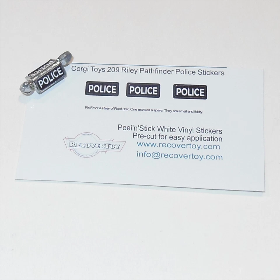 Corgi Toys  209 Riley Pathfinder Police Roofbox Stickers - Image 2 of 4