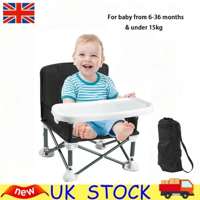 ZREE Baby Travel Booster Seat with Tray Toddler Portable Folding Indoor/Outdoor Chair