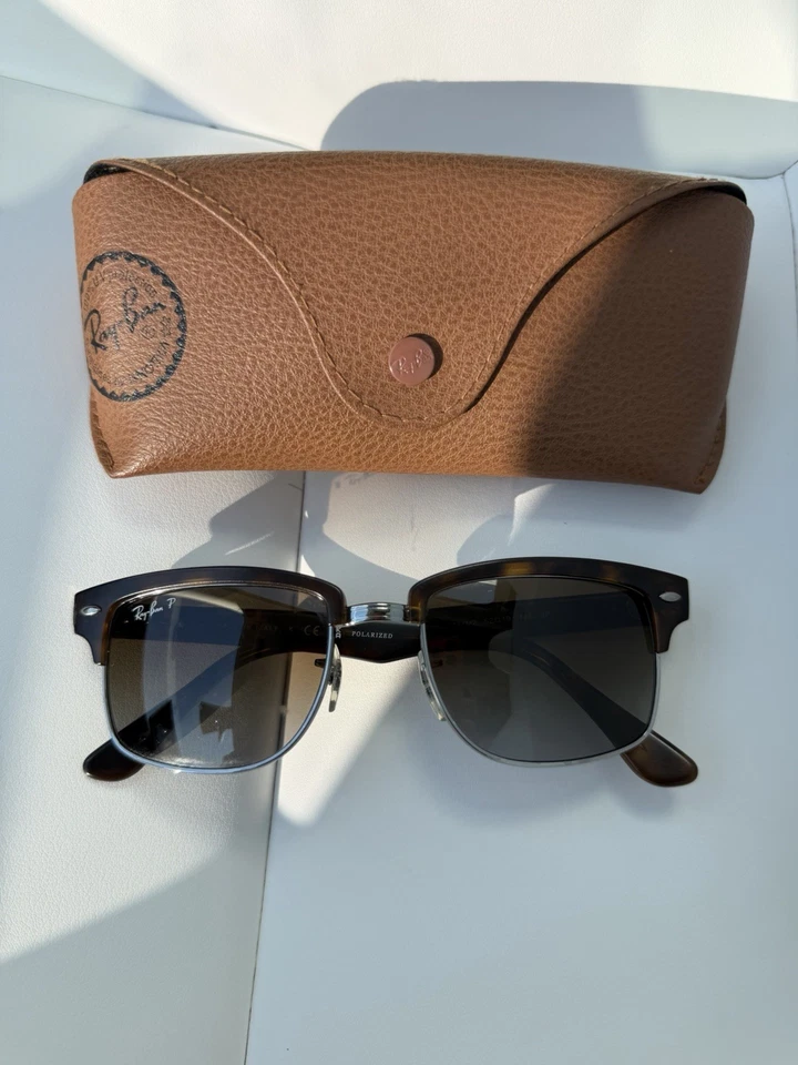 Ray-Ban Clubmaster RB4190 Tortoise Frame with Polarized Brown Lens Men's... - Image 1 of 1
