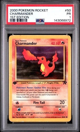 PSA 1 Charmander 1st edition Team Rocket #50 2000  Pokémon WoTC PR