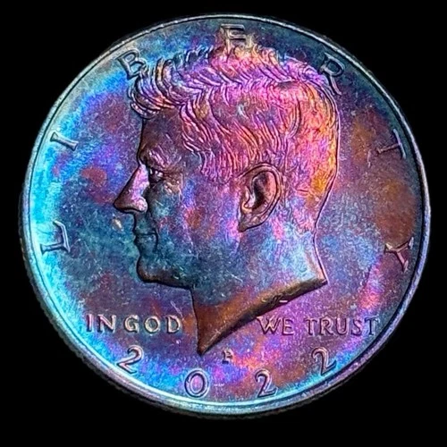 Kennedy Half Dollar 2022 Uncirculated Monster Rainbow Toning