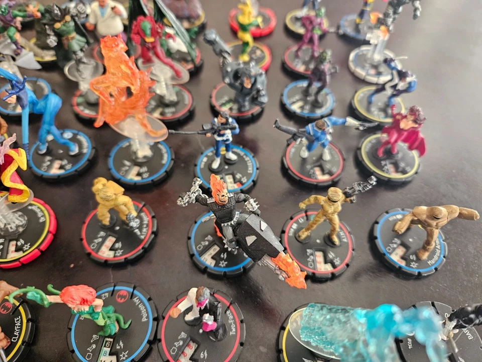 Lot Heroscape Custom Marvel DC Figures -VGC- 41 Cards 70 Figures Heroclix - Image 4 of 4