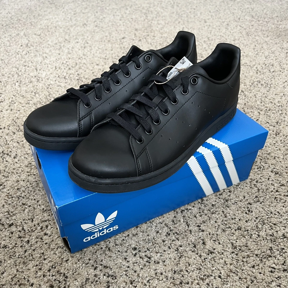 Adidas Men Stan Smith Shoes Core Black /Core Black /Cloud White Size 10.5 | eBay