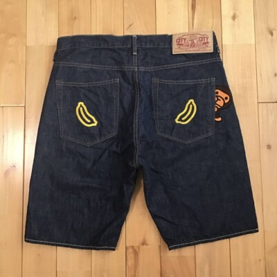 パンツ A Bathing Ape MILO FACE DENIM SHORTS L MILO FACE 10 OZ STRETCH DENIM SHORTS（デニムパンツ）｜A