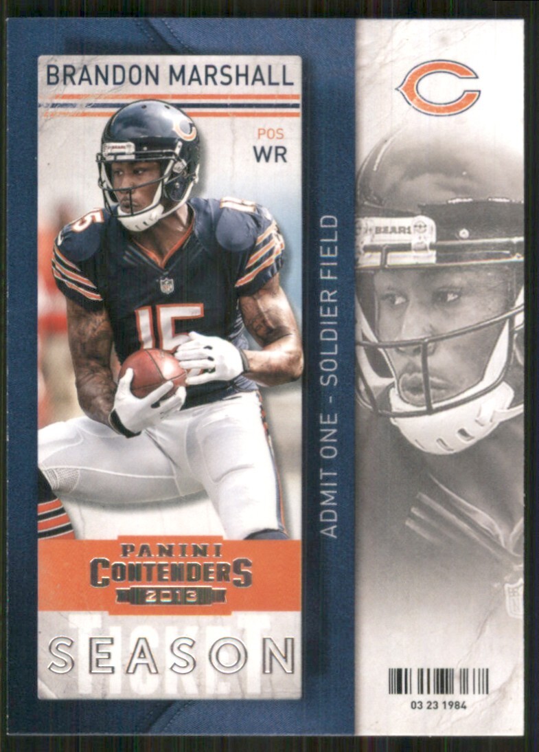 2013 Panini Contenders #6 Brandon Marshall Chicago Bears Football Card 35531