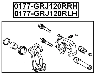 Rear Left Brake Caliper Assembly FEBEST 0177-GRJ120RLH OEM 47750-34030 - Image 2 of 3