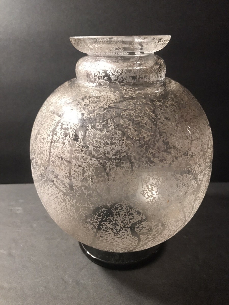 Antique Daum Nancy France Glass Vase/Signed/Art Deco/France