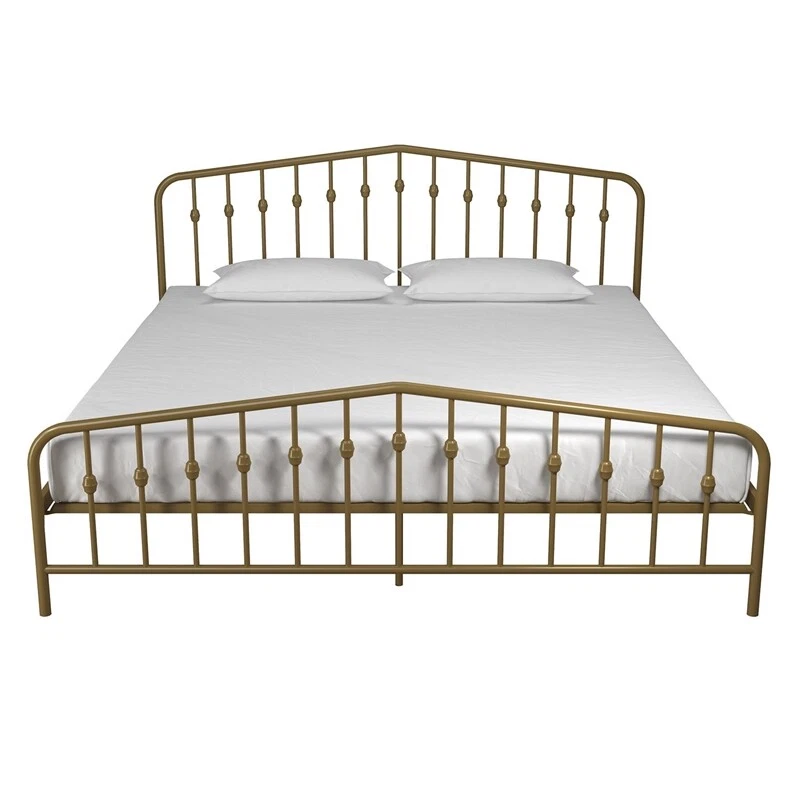 Novogratz Bushwick King Adjustable Metal Bed in Gold eBay
