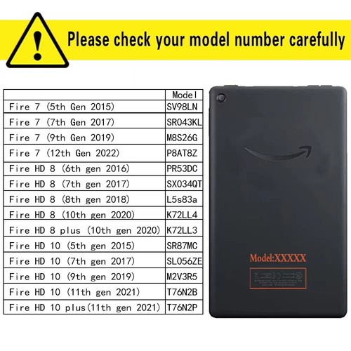 Leather tablet Stand Cover Case+ Screen Protector For Amazon Fire 7/HD 8 10 +Pen - Picture 2 of 12