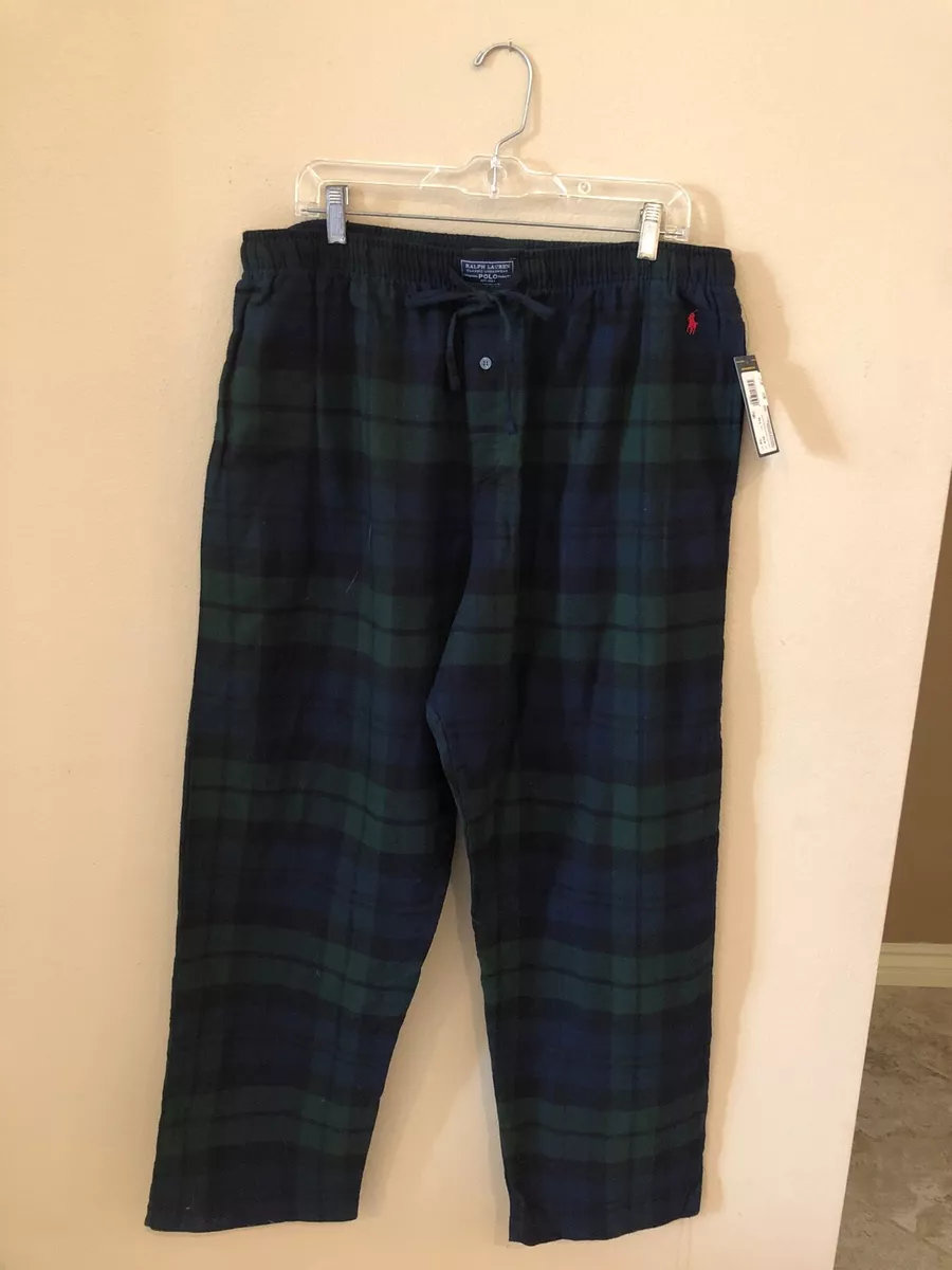 NWT RALPH LAUREN PAJAMA BOTTOMS LEISURE LOUNGE PANTS BLACKWATCH PLAID FLANNEL XL