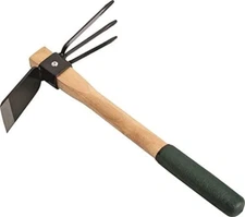 Hoe and Cultivator Hand Tiller - Carbon Steel Blade - Heavy Duty - Rubber Grip H