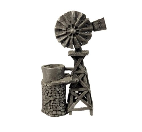 Old Fashioned Pewter Windmill And Stone Well Figure 2"  Model Number #RF5707  - Picture 1 of 9