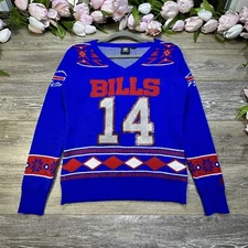 NFL Buffalo Bills Sweater Sammy Watkins #14 Logo Artec V-Neck Women Size Small