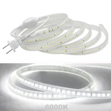 1m-50m 110V LED Strip Light White 2835 120LED/m Waterproof Rope Lights+US Plug