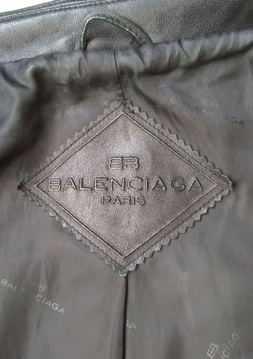 Vintage BALENCIAGA Paris Women's Black Leather Jacket, Size Vintage BALENCIAGA Paris Women's Black Leather Jacket, Size