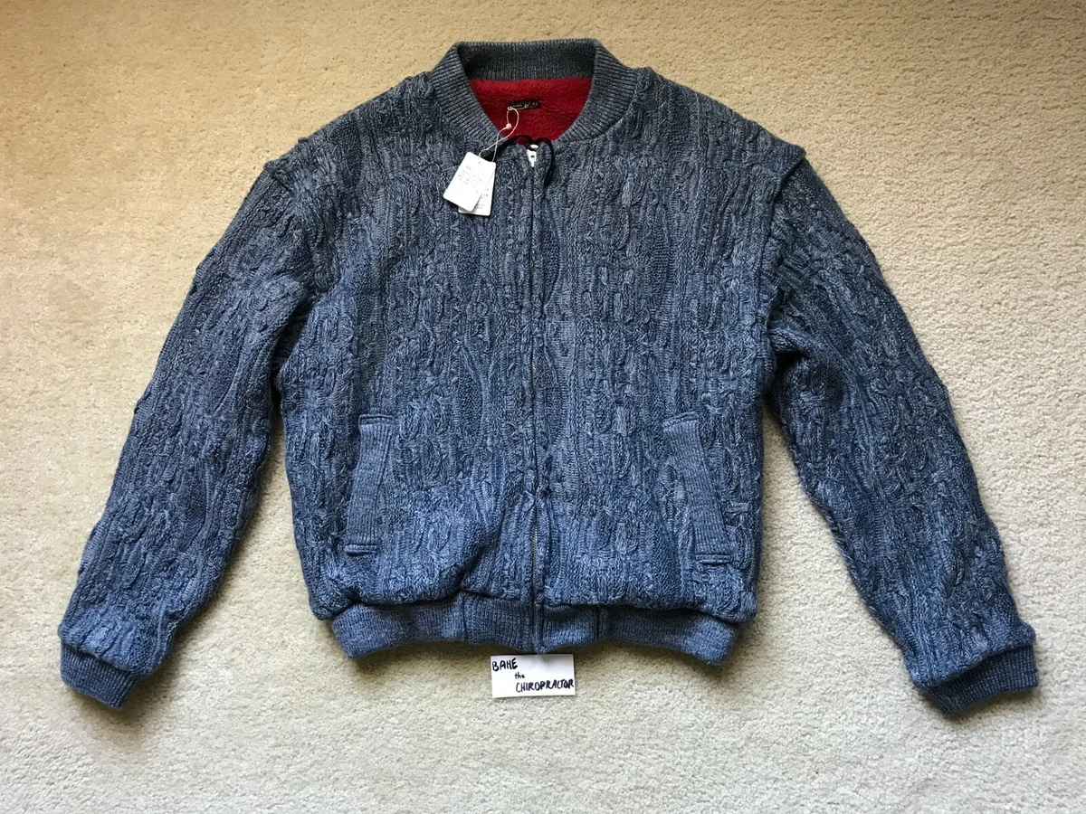 NWT RARE Kapital Boro Gaudy 7G Knit Fleece-Lined Bomber Jacket