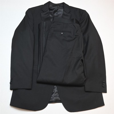 Giorgio Fiorelli 42L 36x30 Black Superfine Mens Jacket Pants Tuxedo