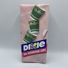 Dixie 3oz Bathroom Cups Neoclassical Design New Green Paper In Box 200 Vtg NOS